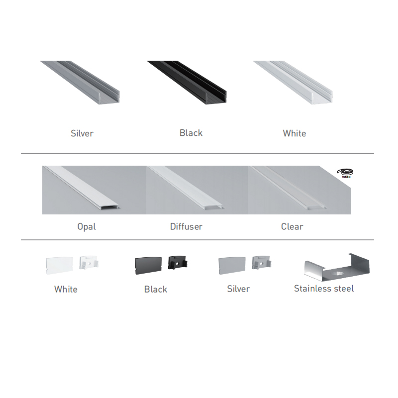 Aluminum LED Profile Light Strip Diffuser For 12mm Addressable White LED Strip Aluminum LED Profile Light Strip Diffuser For 12mm Addressable White LED Strip